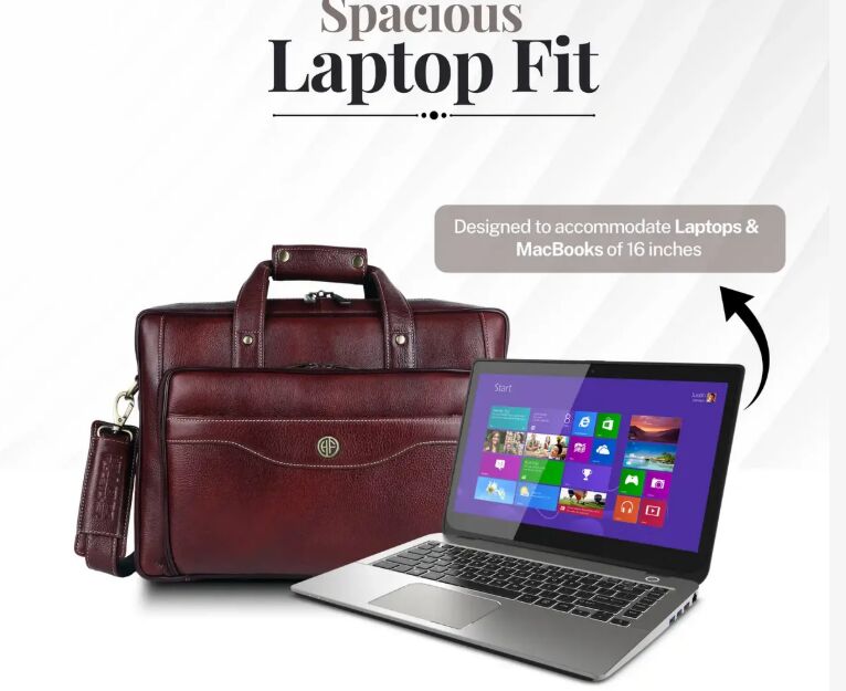 Jubail, Computers, SAR 325,  Leather Office Laptop Bags For Mens - Fits Up To 15.6-inch Laptop/MacBook