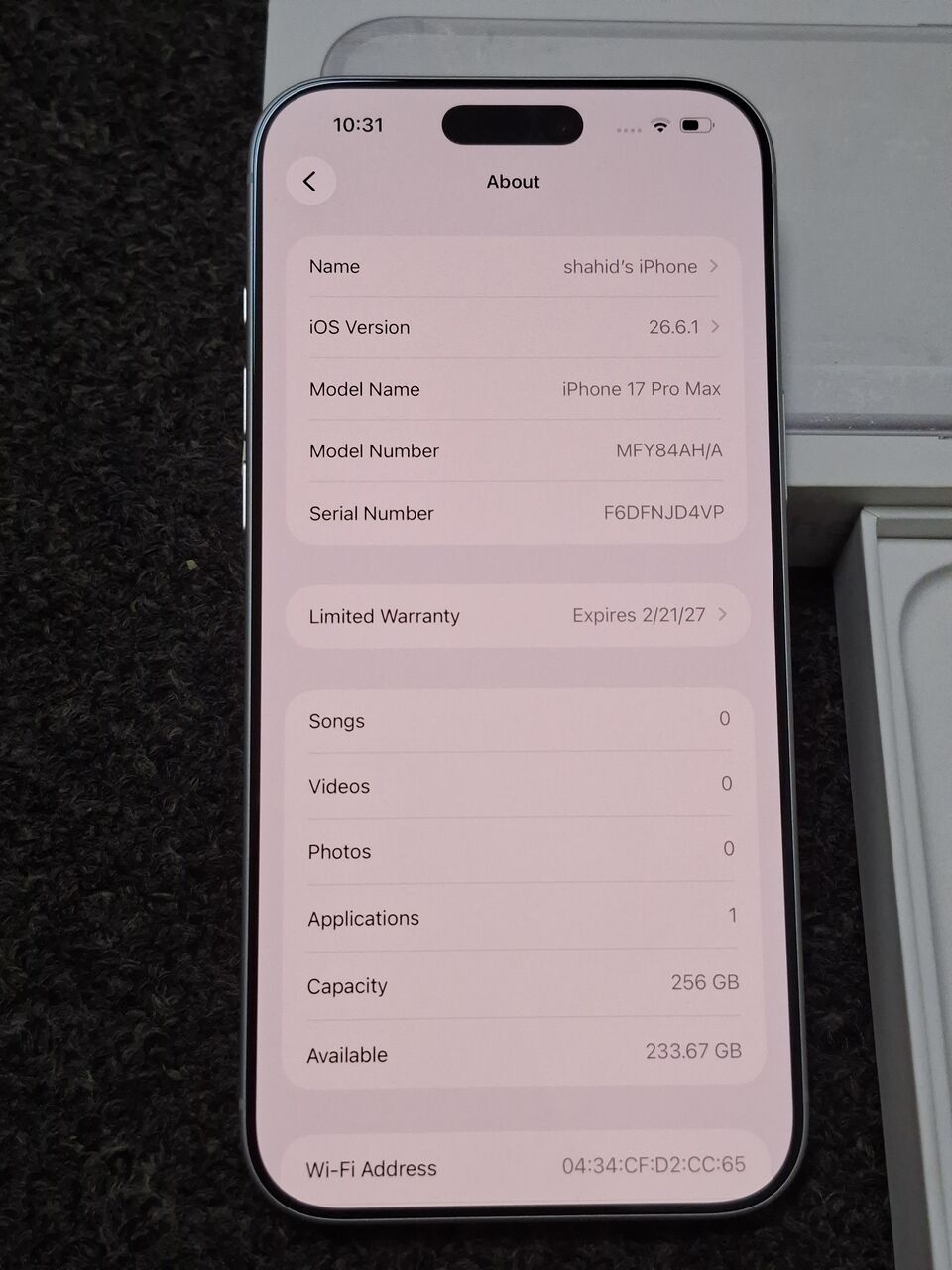 Al Rahmaniyah, Mobile Phones, SAR 4550,  IPhone 17 Pro Max 256gb Silver New Few Days Used Only