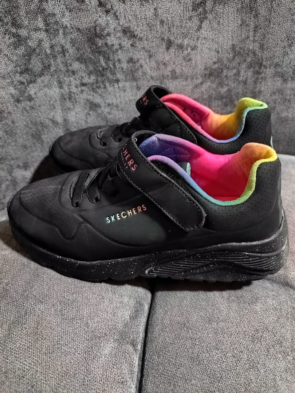 Umm Al Hamam, Baby & Kid Stuff, SAR 95,  Skechers UNO Lite Rainbow Specks Kids Sneakers &ndash; EU 35.5 / US 3.5 &ndash; Black Multi