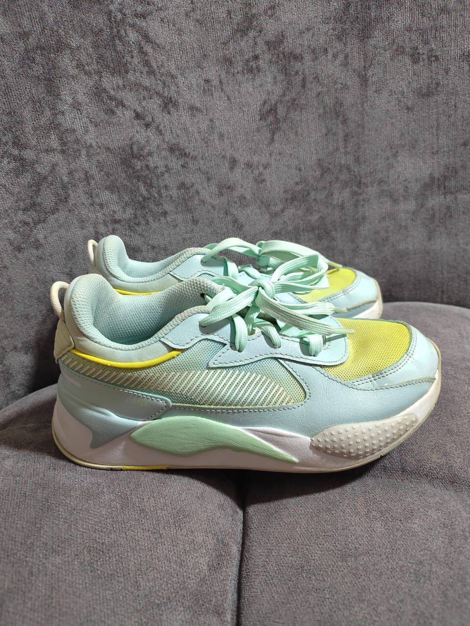 Umm Al Hamam, Baby & Kid Stuff, SAR 85,  PUMA RS Running System Kids Sneakers &ndash; EU 34.5 / US 3C &ndash; Mint Green Yellow