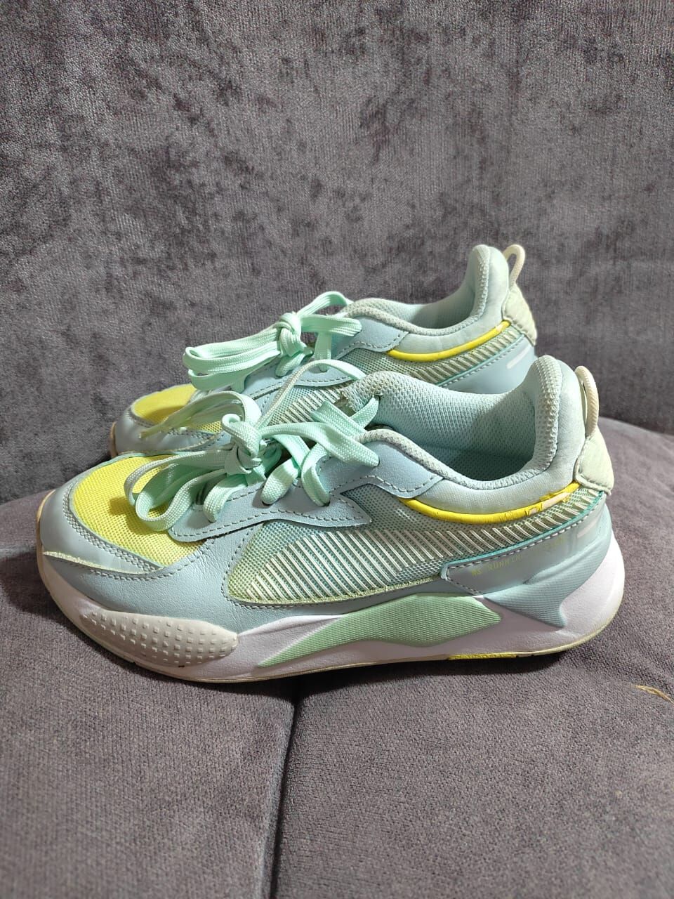 Umm Al Hamam, Baby & Kid Stuff, SAR 85,  PUMA RS Running System Kids Sneakers &ndash; EU 34.5 / US 3C &ndash; Mint Green Yellow