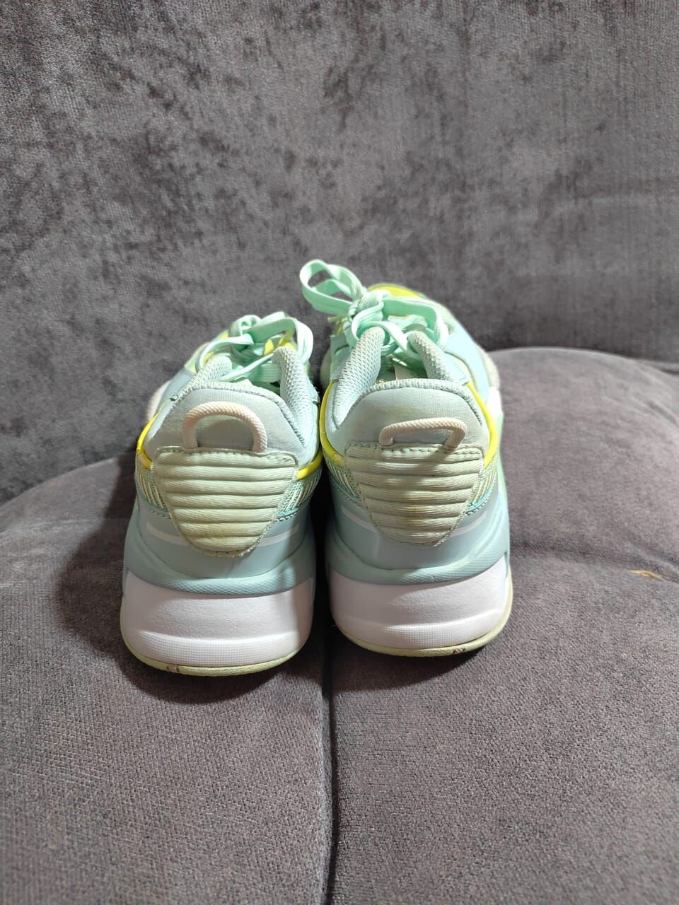 Umm Al Hamam, Baby & Kid Stuff, SAR 85,  PUMA RS Running System Kids Sneakers &ndash; EU 34.5 / US 3C &ndash; Mint Green Yellow