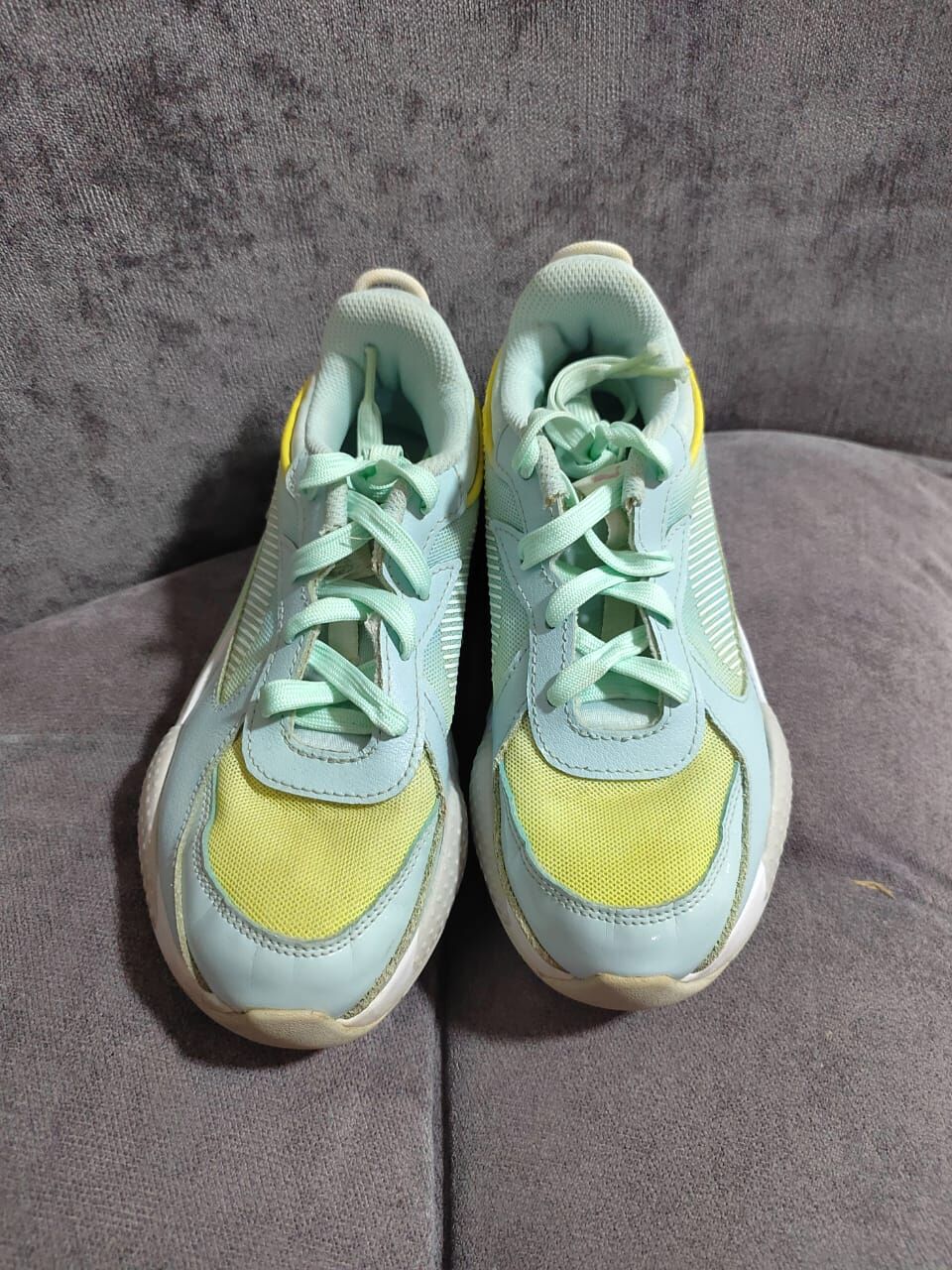 Umm Al Hamam, Baby & Kid Stuff, SAR 85,  PUMA RS Running System Kids Sneakers &ndash; EU 34.5 / US 3C &ndash; Mint Green Yellow