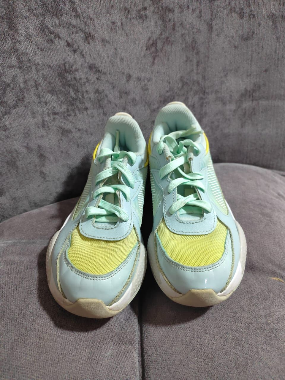 Umm Al Hamam, Baby & Kid Stuff, SAR 85,  PUMA RS Running System Kids Sneakers &ndash; EU 34.5 / US 3C &ndash; Mint Green Yellow