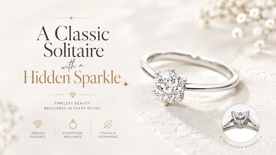 London, Jewelry, GBP 4250,  1.50ct Round Solitaire Hidden Halo Engagement Ring Elegance