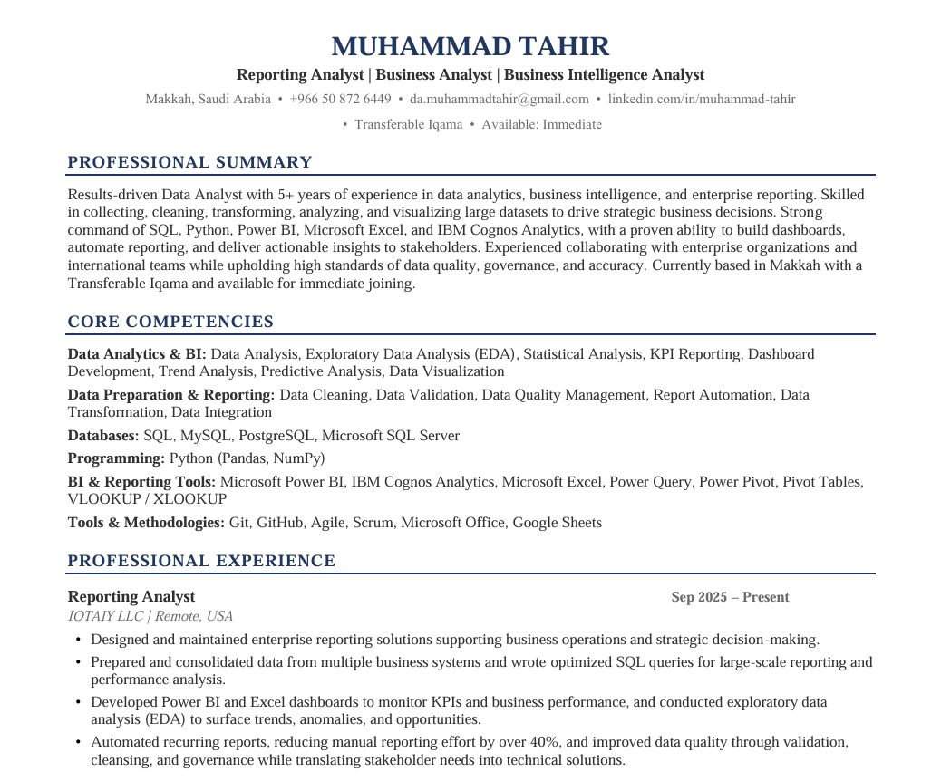Riyadh, Job Seekers, Data Specialist: Data Entry / Reporting / BI / Data Analyst (B.Sc. Software Eng )