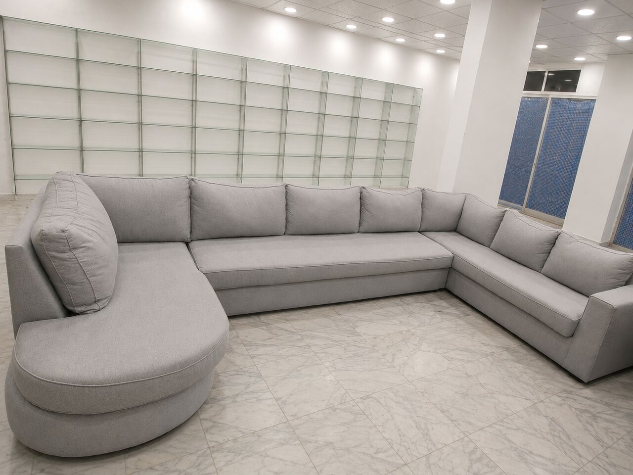 Khobar, Furniture, SAR 550,  Modern U-Shaped Sectional Sofa &ndash; Light Gray