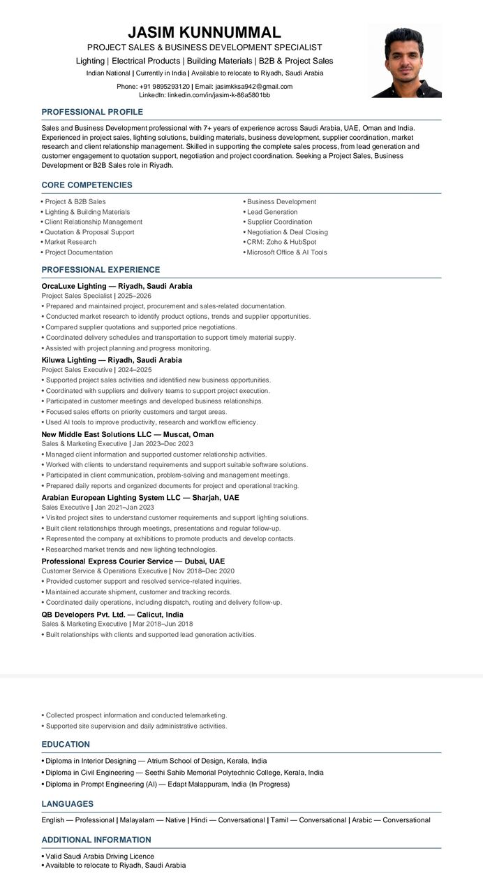Riyadh, Job Seekers, Project Sales / Business Development Specialist &ndash; Lighting & Building Materials &ndash; 7+ Years
