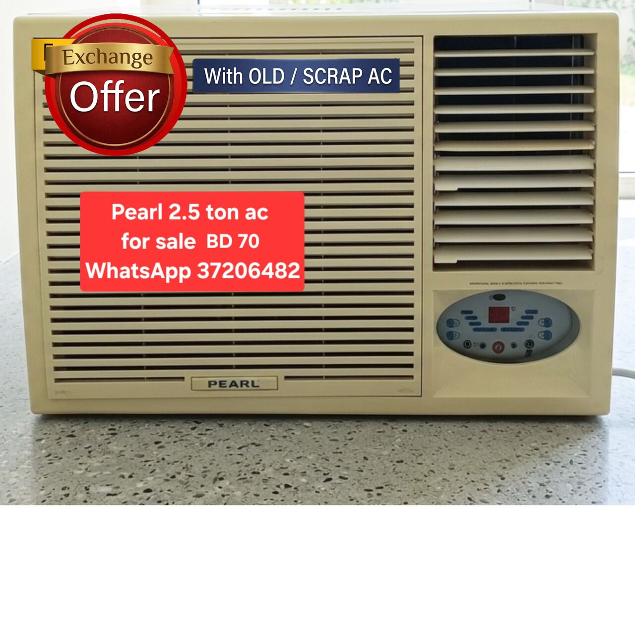Manama, Air Conditioners, BHD 65,  ✅️ 2.5 Ton Pearl Window Ac For Sale In Good Condition With Fixing