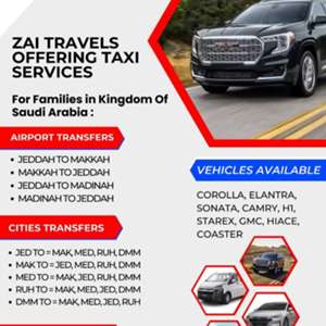 RELIABLE TAXI SERVICES FOR FAMILIES (Jeddah-Makkah-Madina-Riyadh-Dammam)