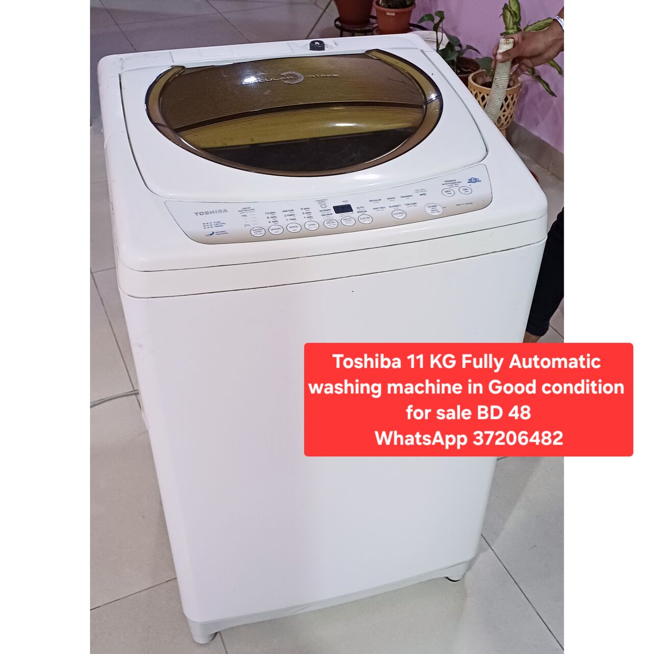 Manama, Appliances, BHD 48,  ✅️ 11 KG Toshiba Fully Automatic Washing Machine For Sale In Good Condition With Delivery