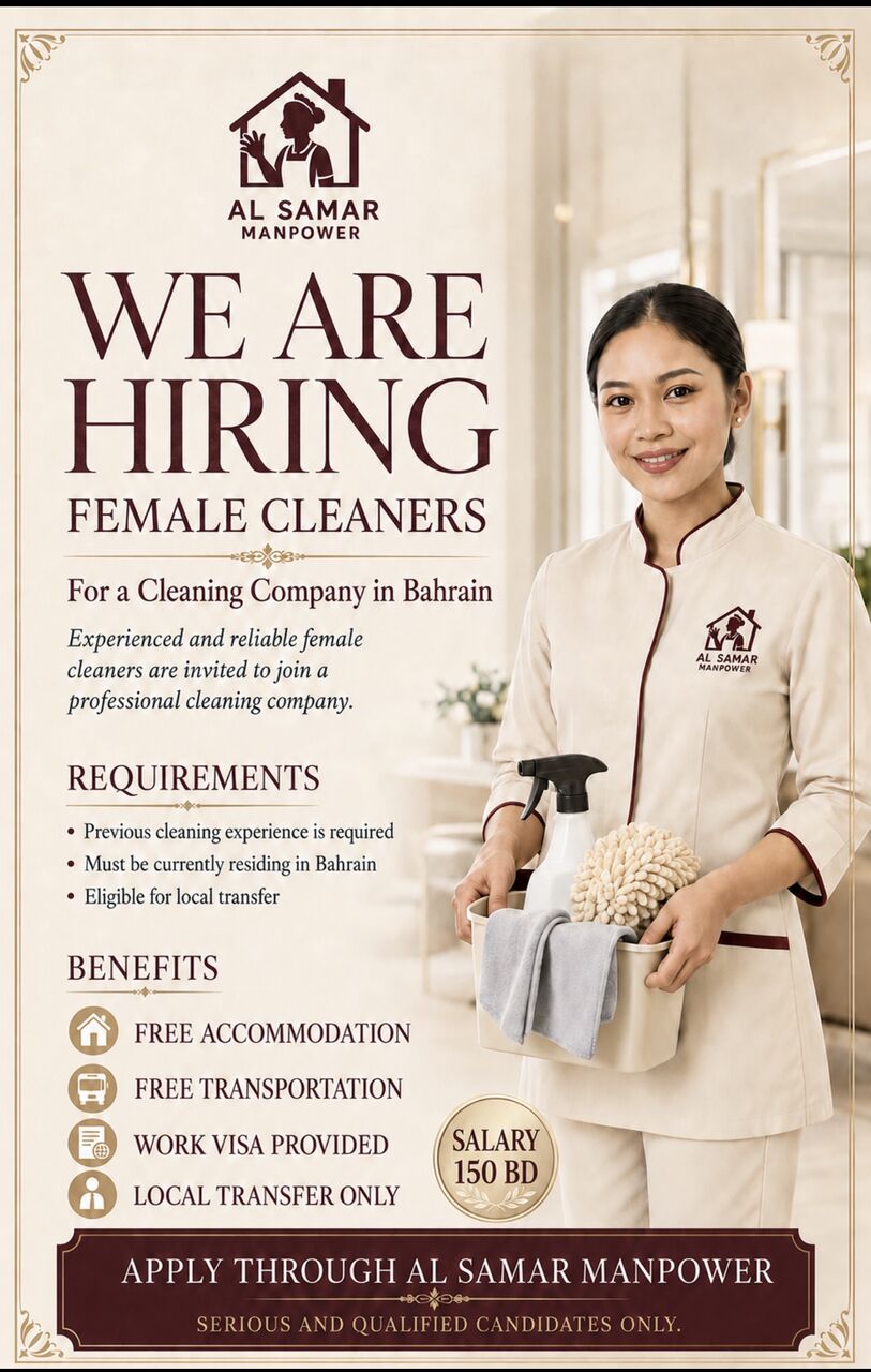 Manama, Jobs, FEMALE CLEANERS