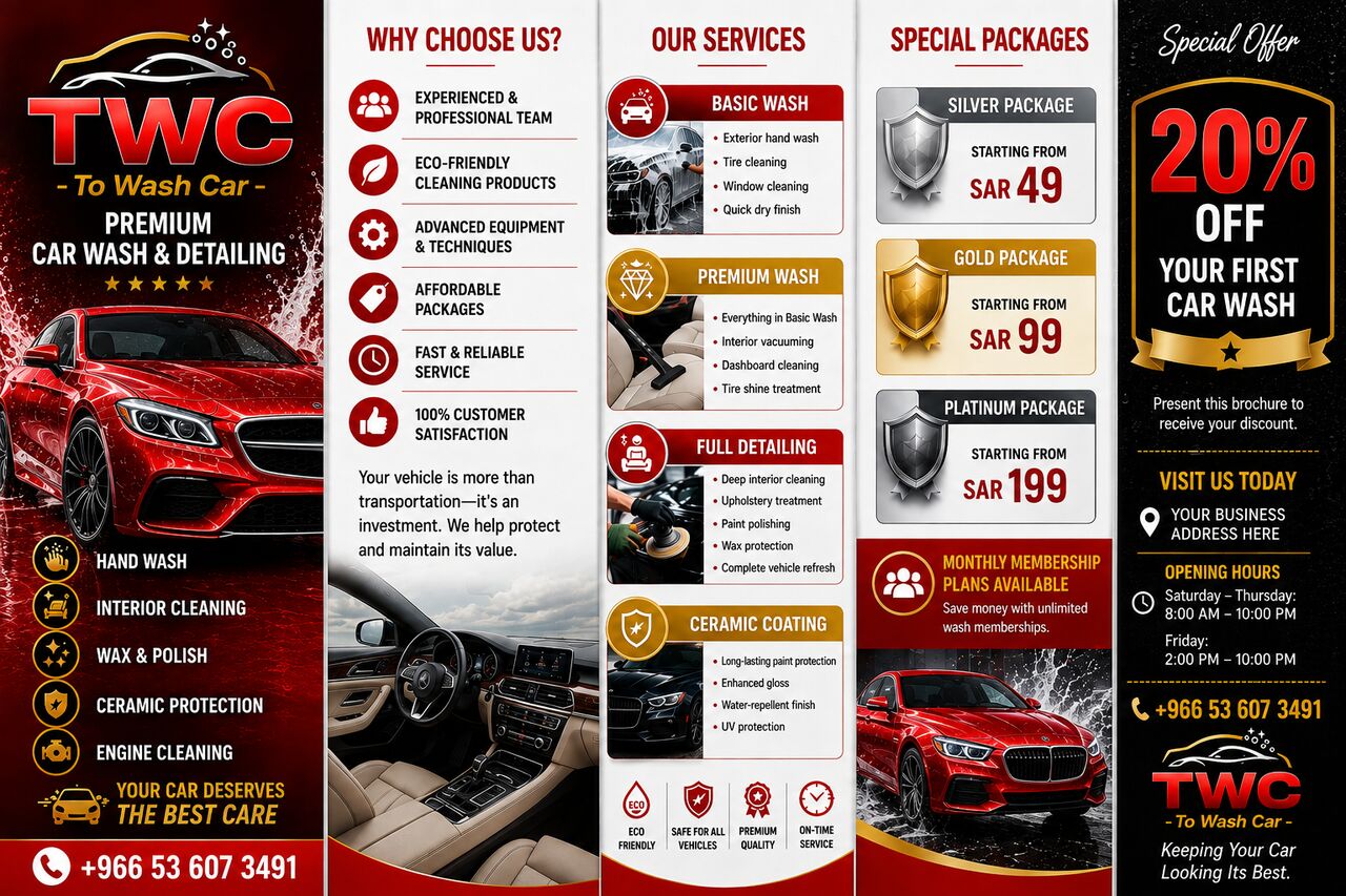 Jubail, Cleaning, 🚗✨ TWC - To Wash Car ✨🚗  Drive Clean. Shine Bright.