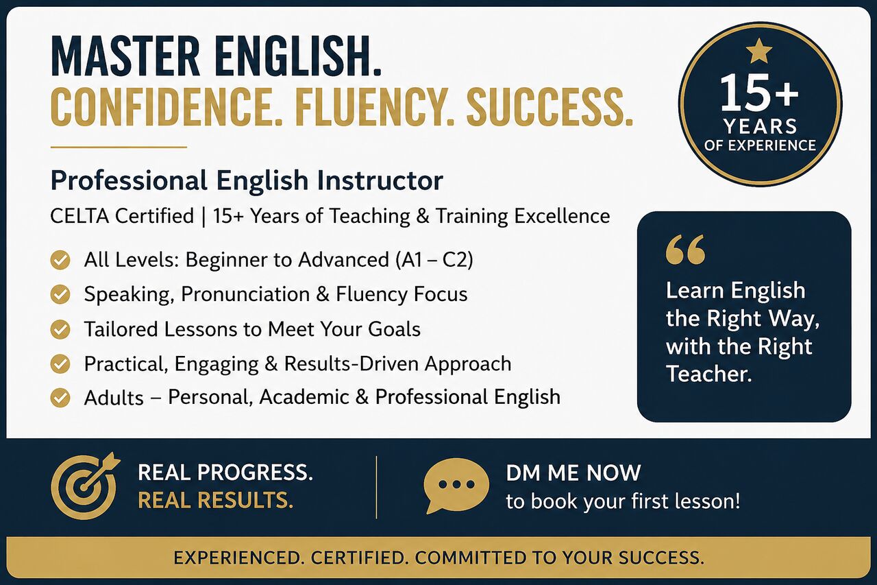 Jeddah, Lessons Offered, I Provide **professional, Practical, And Personalized English Training**
