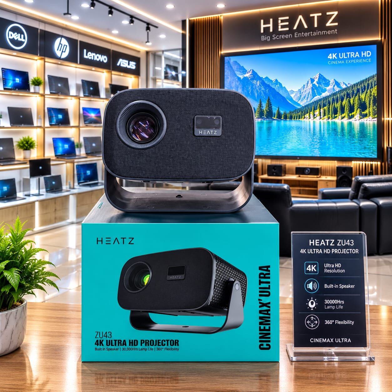 Manama, Tablet Computers, BHD 33,  New BoxPack 4K UHD Android Projector Bring The Big Screen At Home YouTube,Smart Phone View