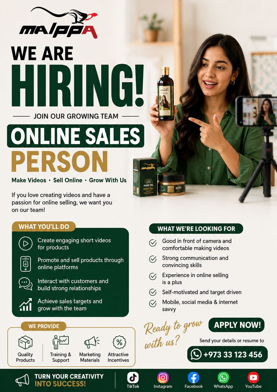Manama, Jobs, ONLINE SALES PERSON