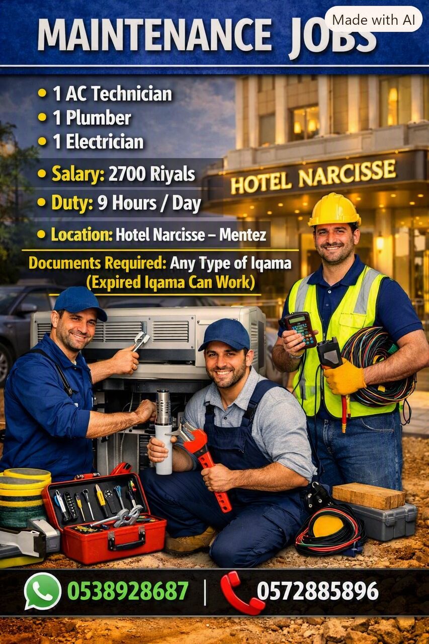 Riyadh, Jobs, 🏗️ Construction Labour And Maintenance