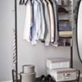 SAR 1,  120/- IKEA Black Clothing Shoe Stand , 80/- White Cloth Stand