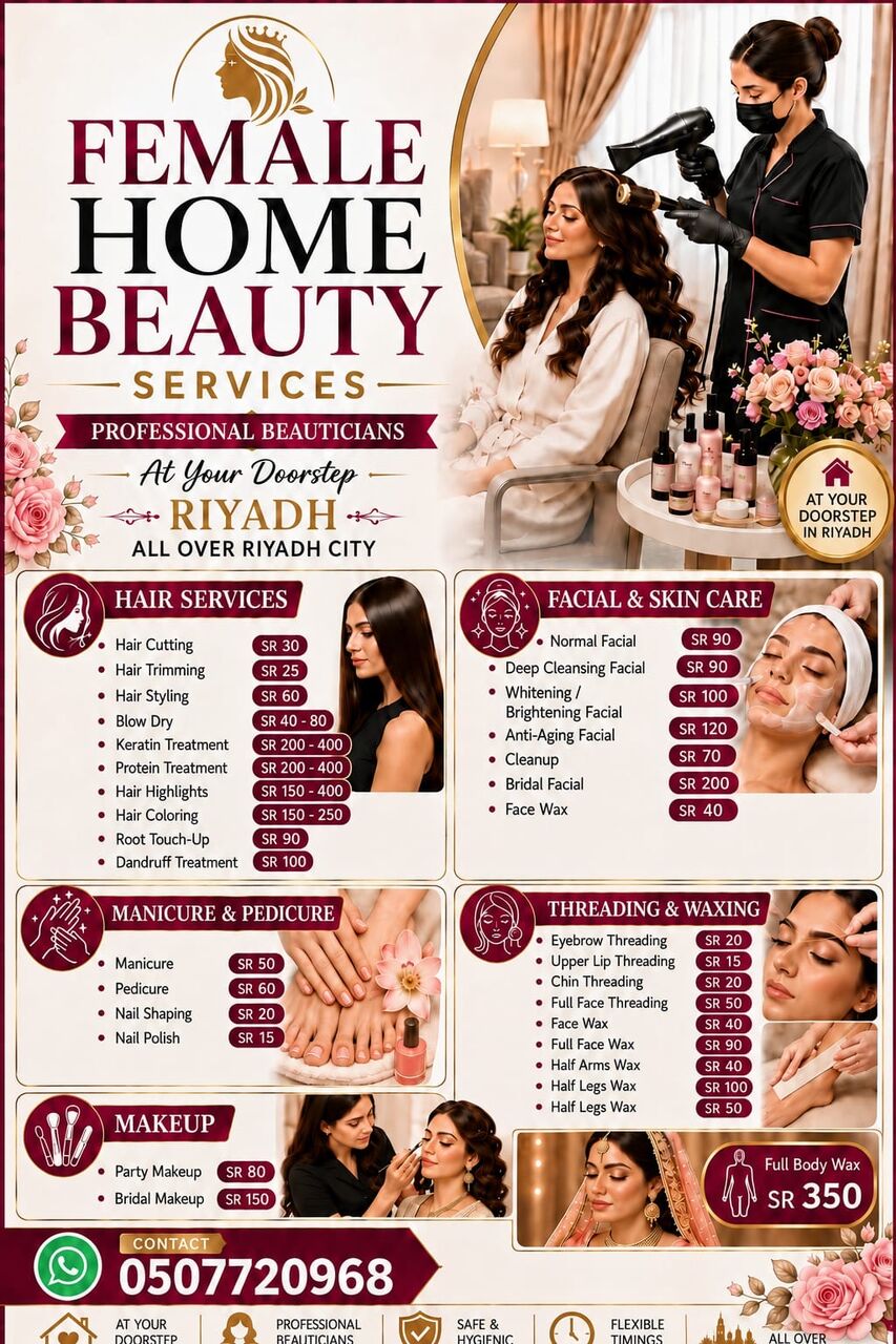 Riyadh, Health & Beauty Items, SAR 200,  Experienced All\-Rounder Beautician &ndash; Female Home Service In Riyadh