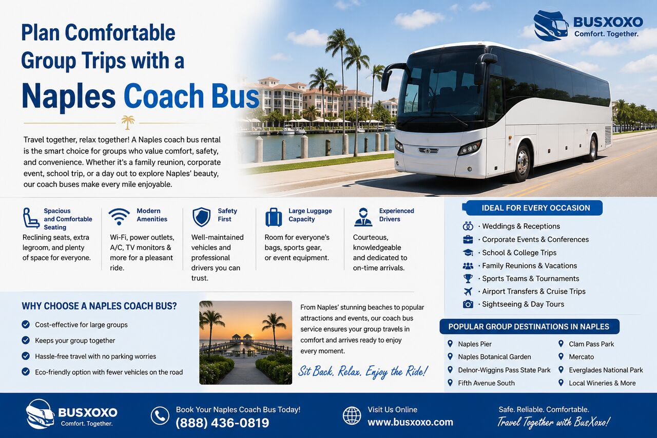 New York, Travel, \Plan Comfortable Group Trips With A Naples Coach Bus