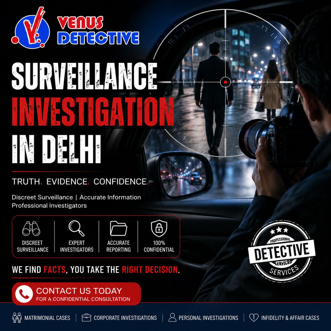 New Delhi, Legal, Surveillance Investigation In Delhi | Venus Detective