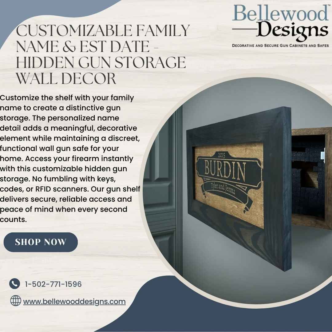 New York, Furniture, USD 139,  Wall Safe For Guns &ndash; Family-Themed Gun Cabinets For Secure Storage