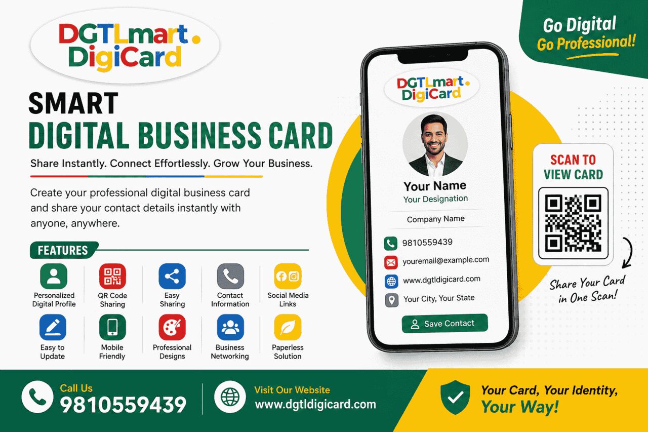 Faridabad, Marketing, Professional Digital Business Card | DGTL DigiCard