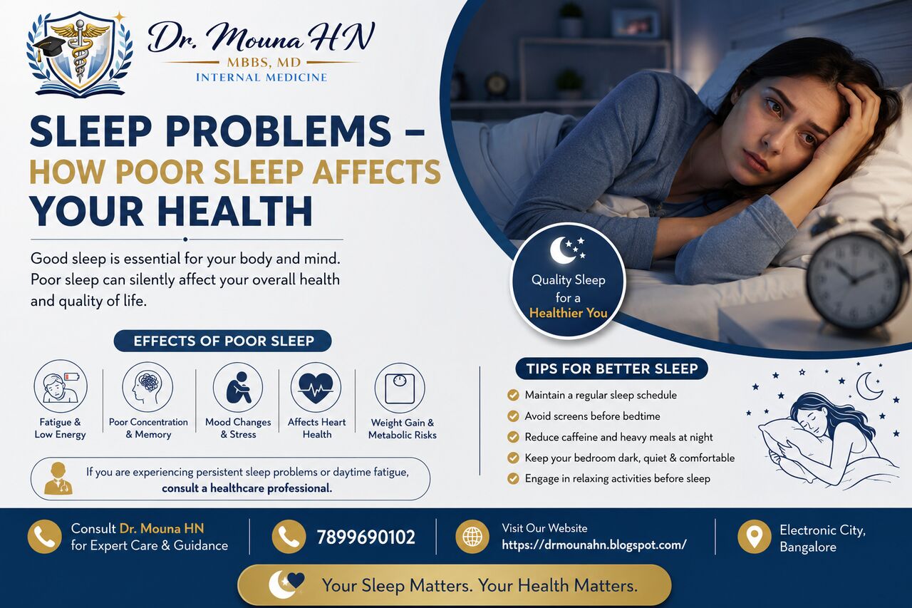 Bangalore, Health, Sleep Problems &ndash; How Poor Sleep Affects Your Health -Dr. Mouna HN