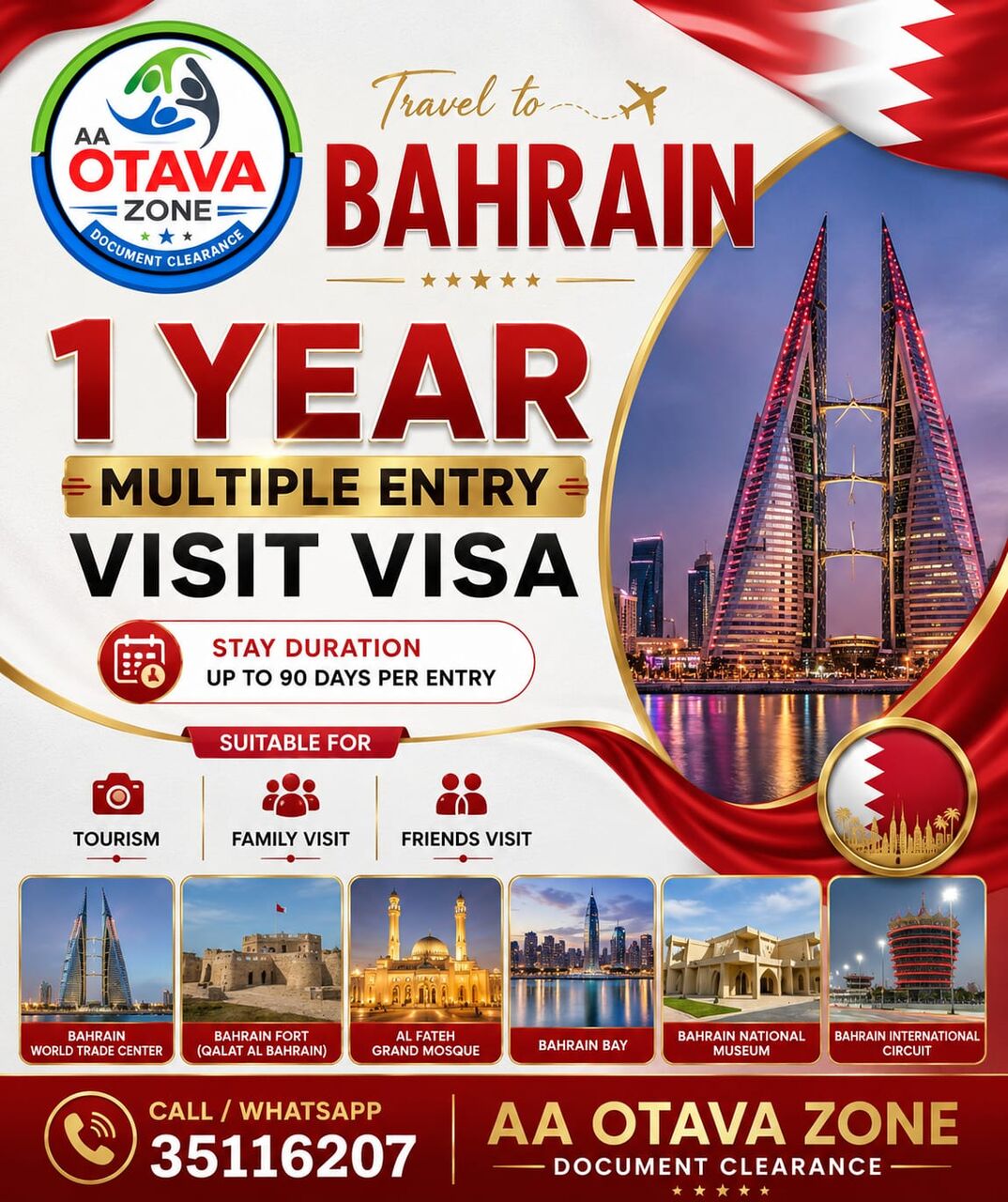 Manama, Travel, 🇧🇭 Bahrain 1 Year Multiple Entry Visit Visa
