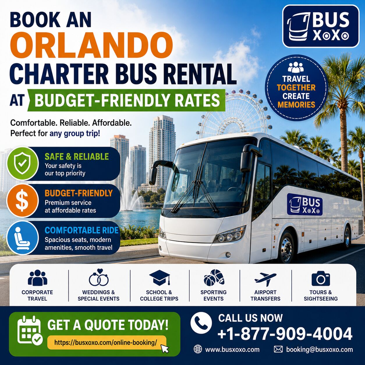 New York, Travel, Book An Orlando Charter Bus Rental At Budget-Friendly Rates