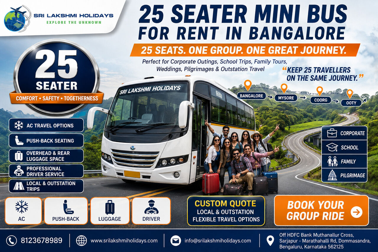 Bangalore, Travel, Why Is A 25 Seater Mini Bus For Rent In Bangalore A Smart Solution For Group Travel?