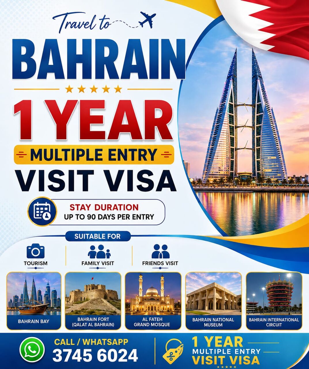 Dammam, Business, Bahrain 1 Year Multiple Entry Visit Visa