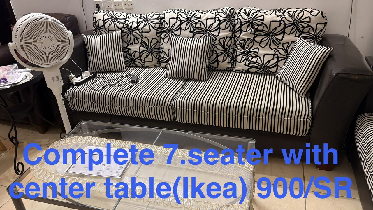 Jeddah, Furniture, SAR 900,  Seven Seater Sofa Set With Center Table