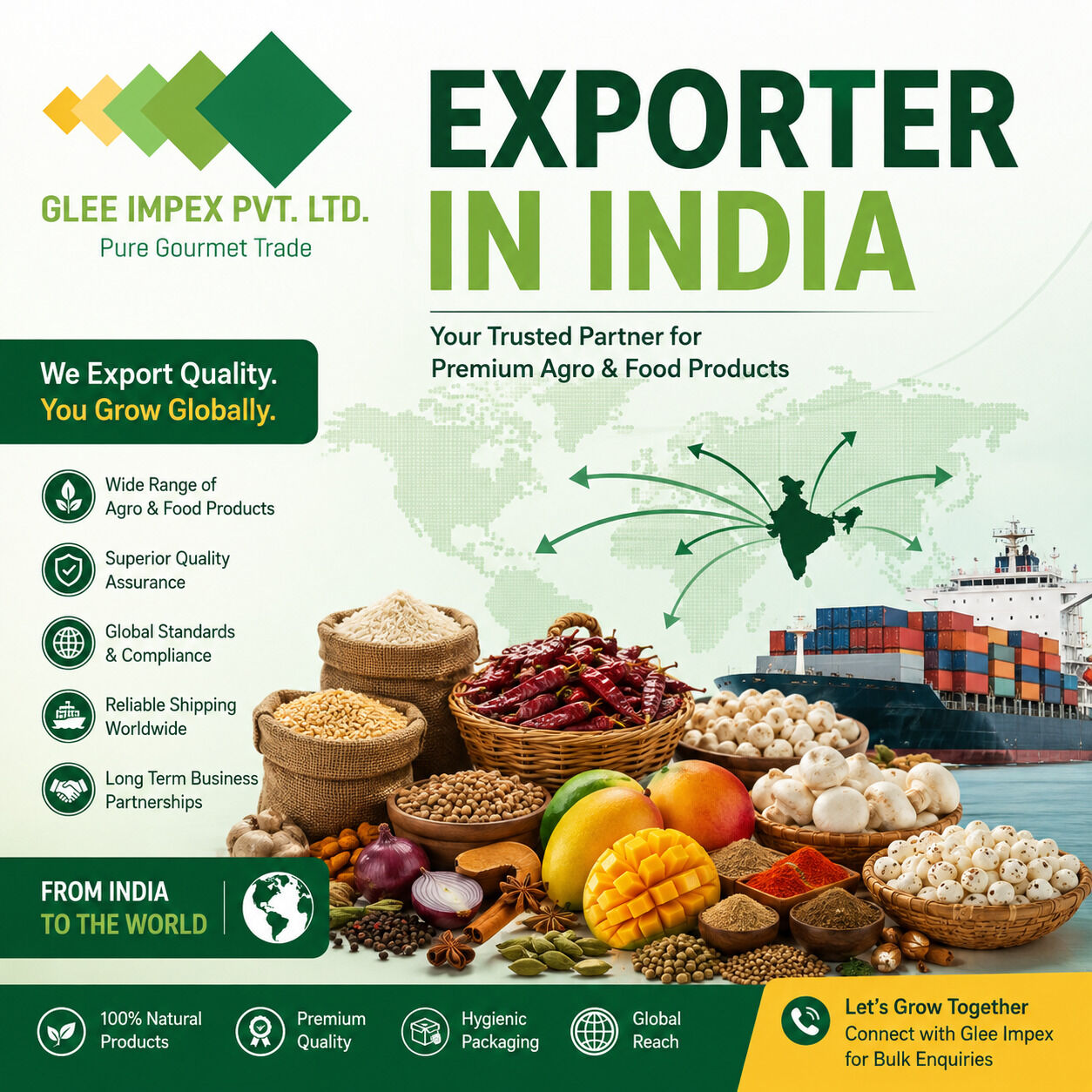 Mumbai, Food, Exporter In India &ndash; GLEE IMPEX | Trusted Agro & Food Export Company