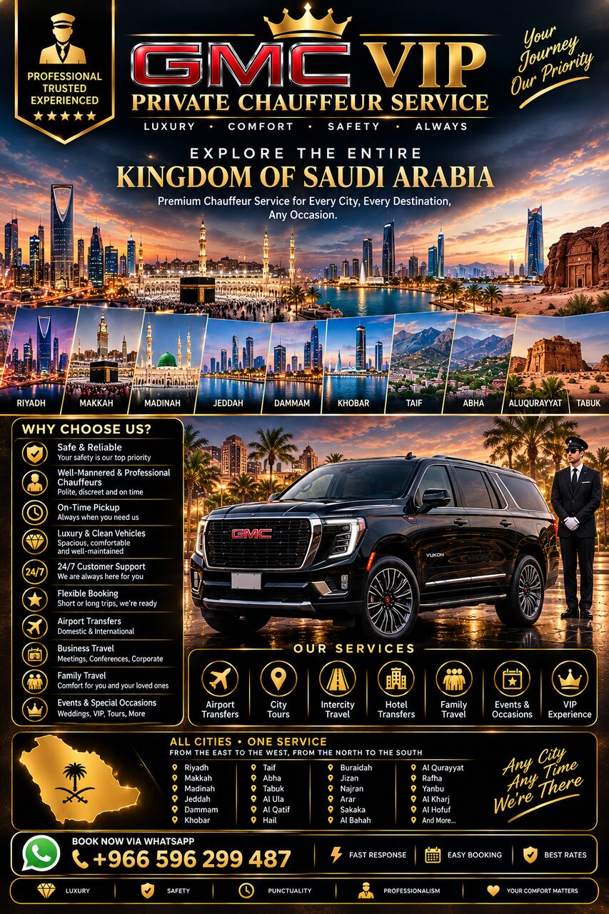 Jeddah, Travel, خدمة سائق خاص VIP بسيارة GMC | جميع أنحاء السعودية 