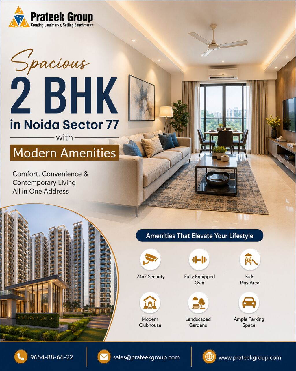 Noida, Real Estate, Spacious 2 BHK In Noida Sector 77 With Modern Amenities