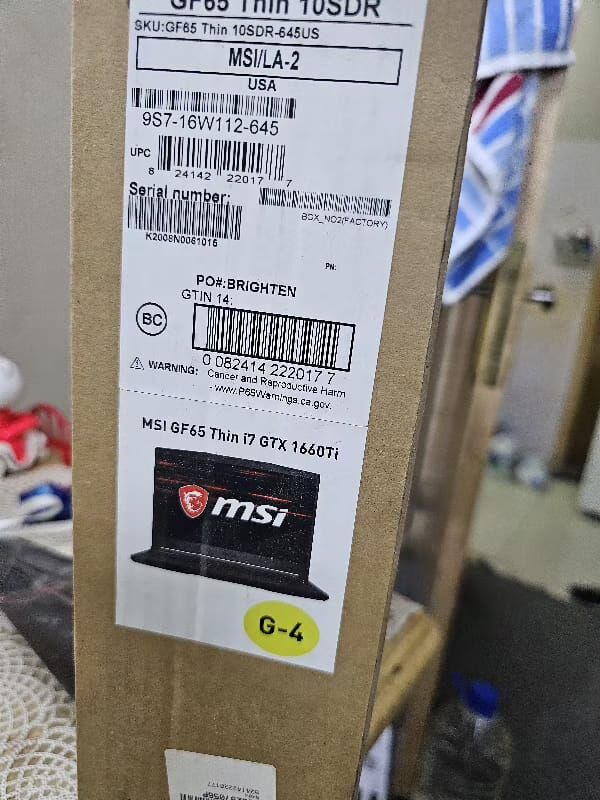Riyadh, Computers, SAR 1800,  MSI Gaming Laptop Gf 65 Thin 10SDR (1)