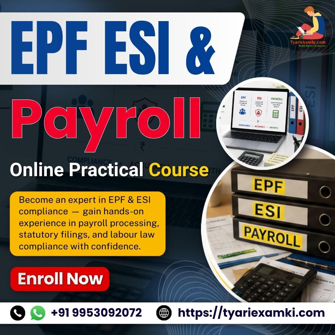 New Delhi, Lessons Offered, PF ESI Course Near Me &ndash; Practical EPF & ESI Certification Course