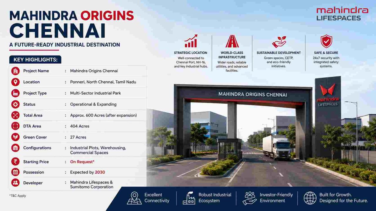 Chennai, Real Estate, Mahindra Origins Chennai | Industrial Plots & Warehouses