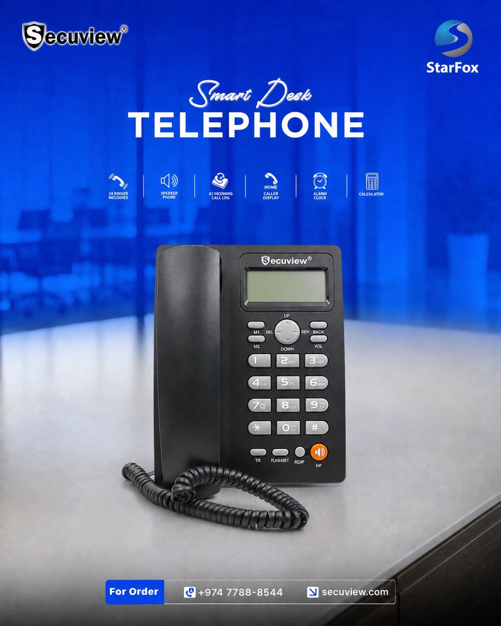 Doha, Electronics, QAR 85,  Secuview Caller ID Telephone PH208 |Clear Voice & Ideal For Home & Office.