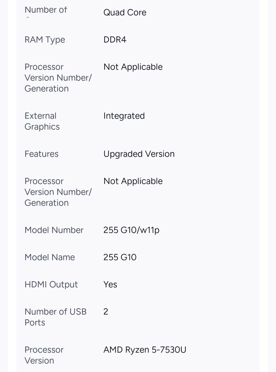 Dammam, Computers, SAR 2200,  HP 255 15.6 Inch - G10 Notebook PC (Windows 11 Pro)