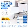 BHD 25,  New Projector Screen Box Pack All Size With Stand & Wall Mounted Available At Good Price