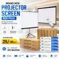 BHD 25,  New Projector Screen Box Pack All Size With Stand & Wall Mounted Available At Good Price