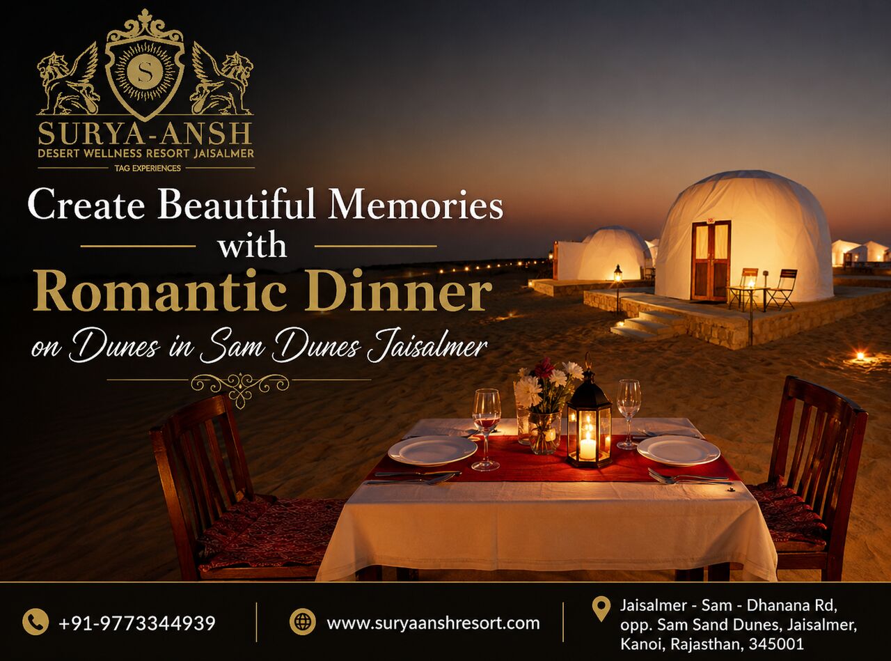 Jaipur, Restaurants, Create Beautiful Memories With Romantic Dinner On Dunes In Sam Dunes Jaisalmer