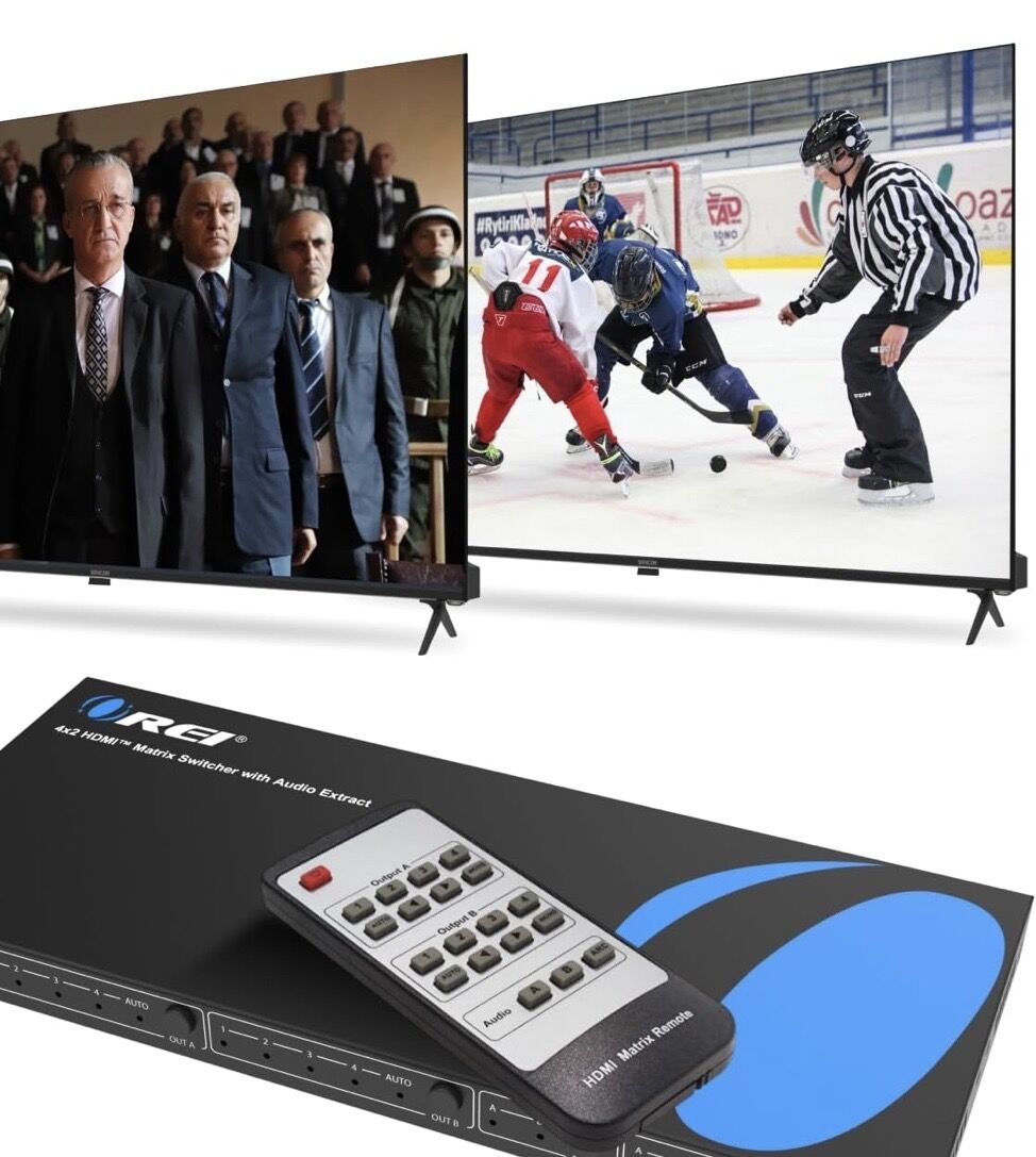 Manama, Electronics, BHD 65,  OREI 4K@60Hz 4×2 HDMI 2.0 Matrix With Audio Extraction
