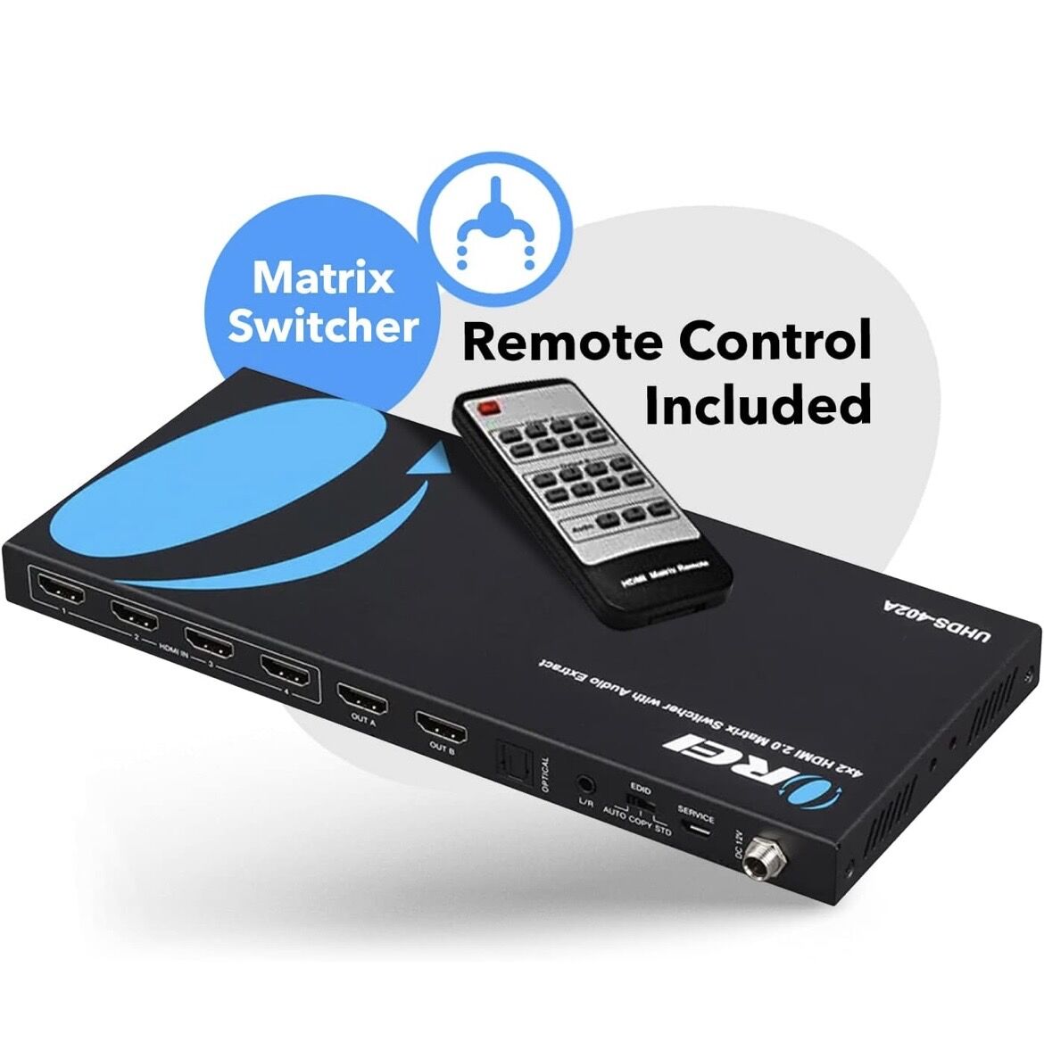 Manama, Electronics, BHD 65,  OREI 4K@60Hz 4×2 HDMI 2.0 Matrix With Audio Extraction