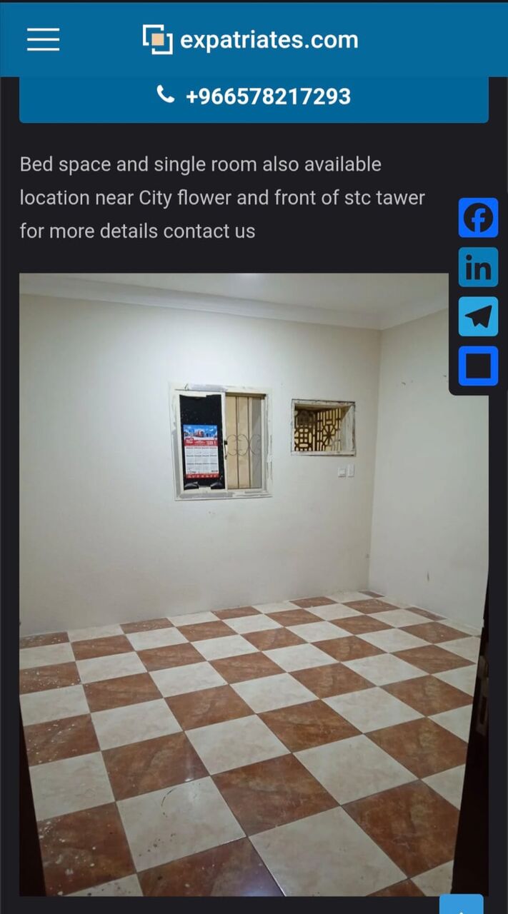 Jubail, Bedspace For Rent, SAR 400/month,  Roomate Looking