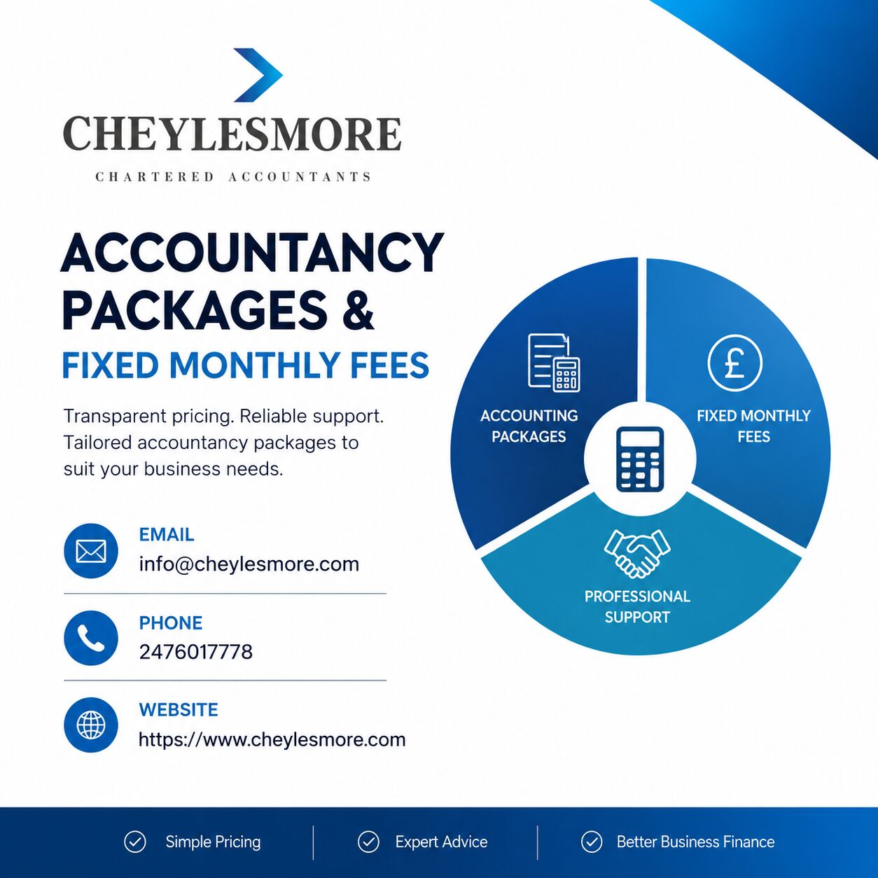 London, Accounting, Accountancy Packages & Fixed Monthly Fees &mdash; Cheylesmore Accountants