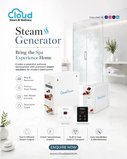 Bangalore, Household, Reliable Steam Generator Solutions For Modern Wellness Spaces