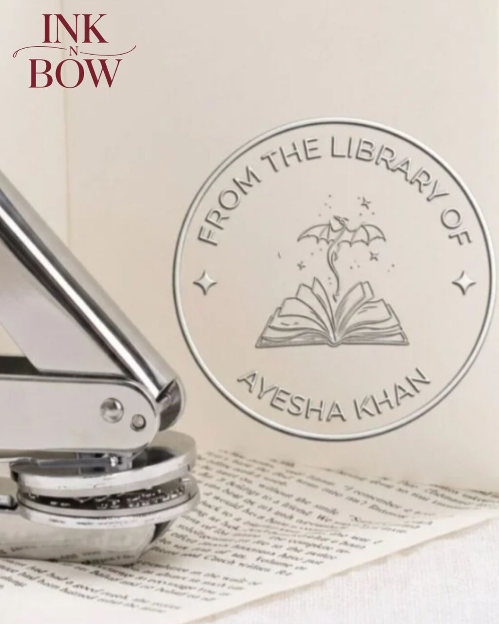 Mumbai, Books, INR 1449,  Shop Dragonfly Imprint Paper Embosser 40mm Custom Design By Ink N Bow